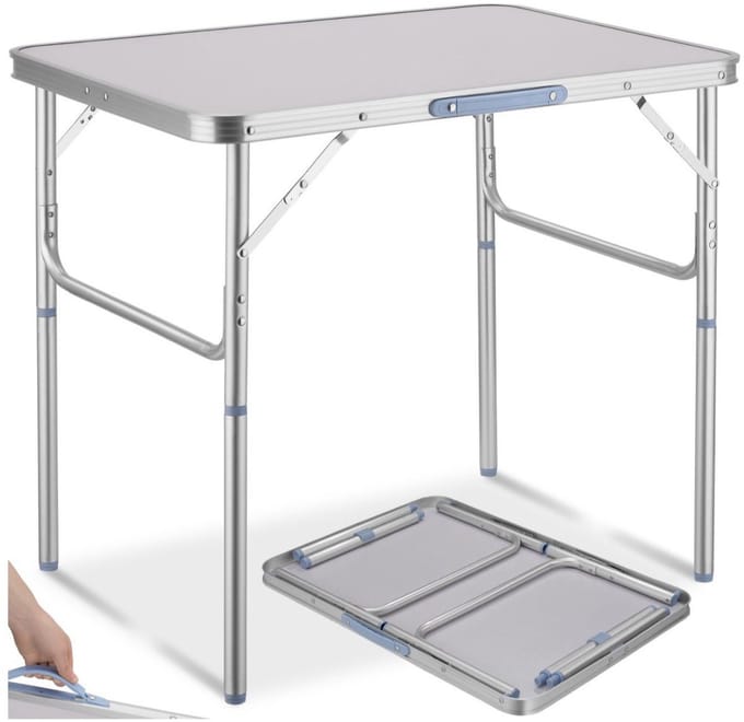 Draagbare Campingtafel 75x55x 56/26cm – Inklapbaar