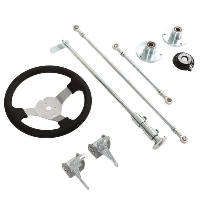 300mm Go Karts Stuurwiel Kit Stuurstang Kogelgewricht Tandheugel As Kit voor 100cc 125cc 140cc black