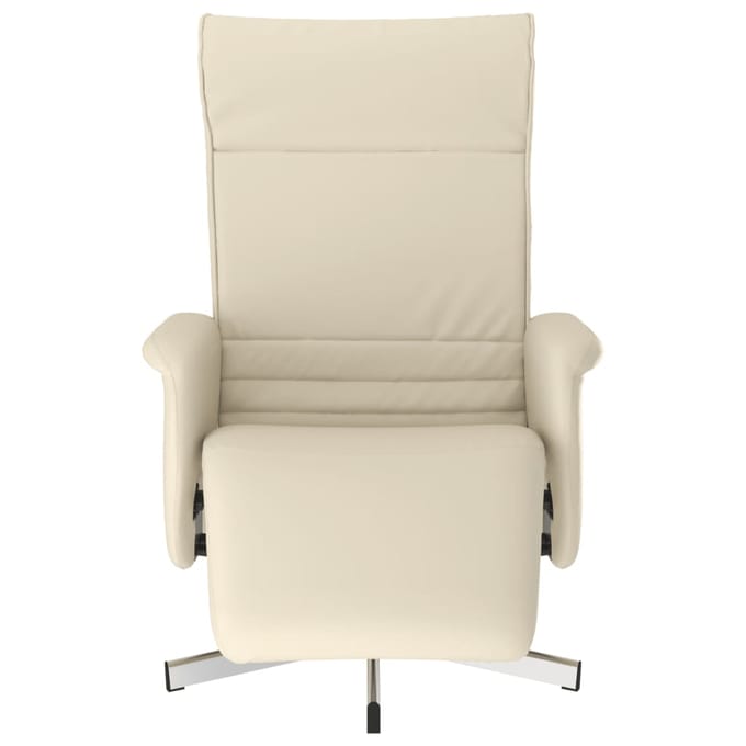 vidaXL - Fauteuil - verstelbaar - met - voetensteun - kunstleer - crèmekleurig