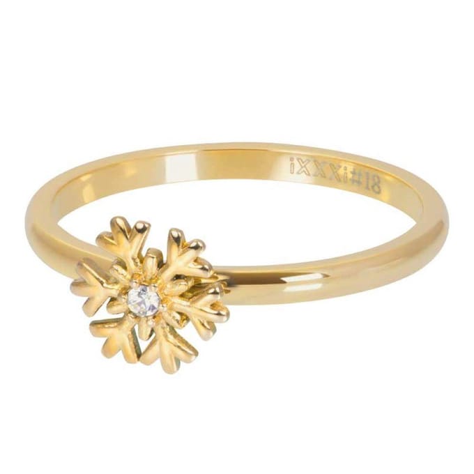 iXXXi Vulring Snow Flake Goud | Maat 18 (gewone ringmaat 20)