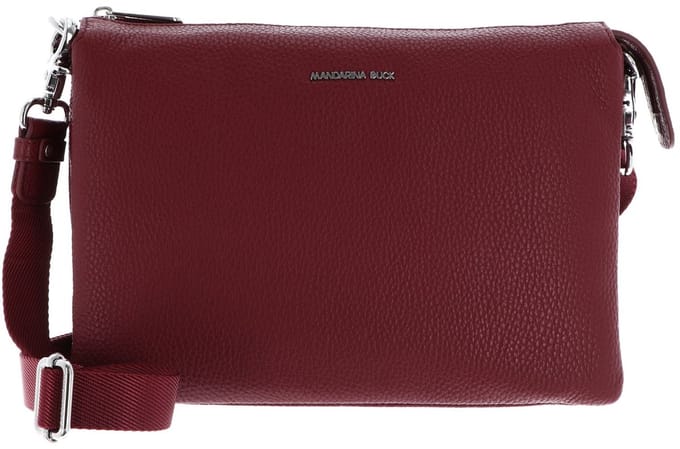 MANDARINA DUCK Leren schoudertas Mellow Leather Crossover Bag Grape donkerrood