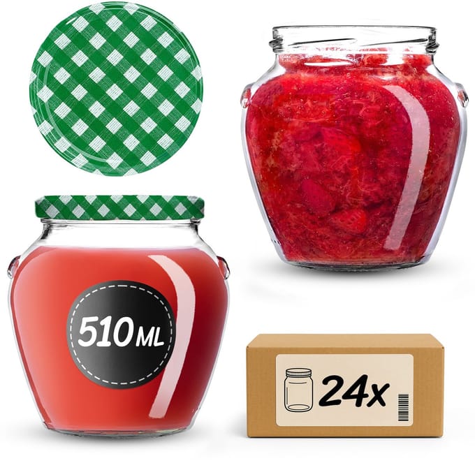 KADAX Inmaakpotten 510 ml fi82 Groen geruit 24 stuks