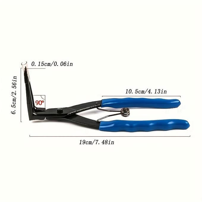 1 st. 90 graden haakse verlengde borgringtang, borgringtang, interne borgringtang, autoreparatiegereedschap 1pc black