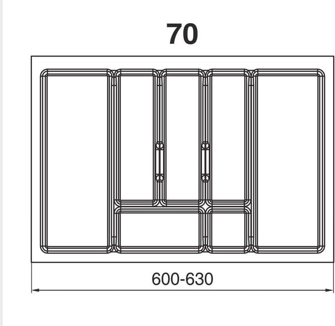 Lade-organizer met vakverdeling, 70 cm, aanpasbaar en gemakkelijk te reinigen