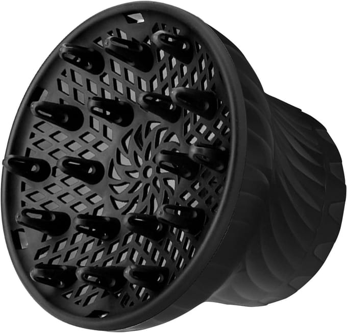 Haar Diffuser - Krullen Creator - Natuurlijk Haar Stylen - Verstelbare Mondstuk Pasvorm - 3.5 tot 7.3cm - Wit Zwart