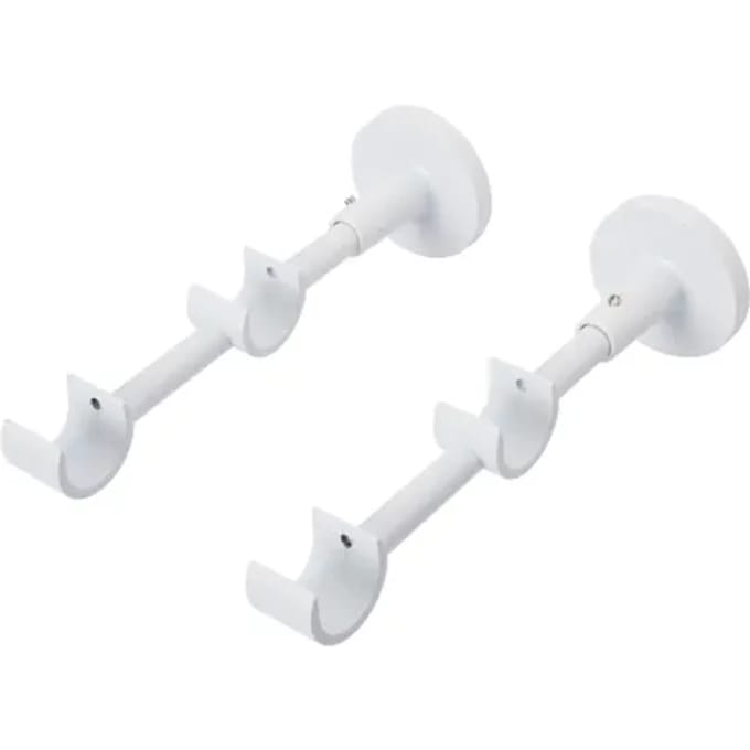 Decomode - Gordijnsteun - Metaal - Wit - Voor Roede Dia. 20mm - 2 Stuks