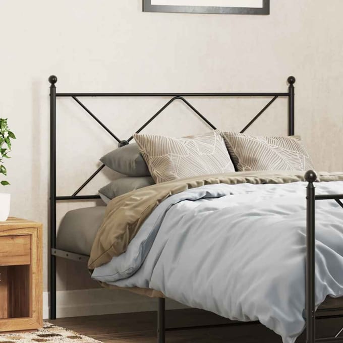 vidaXL - Vervangend - hoofdbord - 100 - cm - metaal - zwart