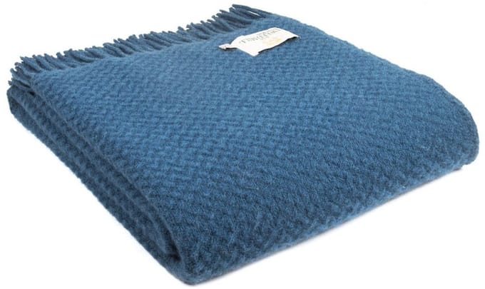 Plaid Wafer Blauw - 150x183 - Nieuw Wol - Tweedmill UK