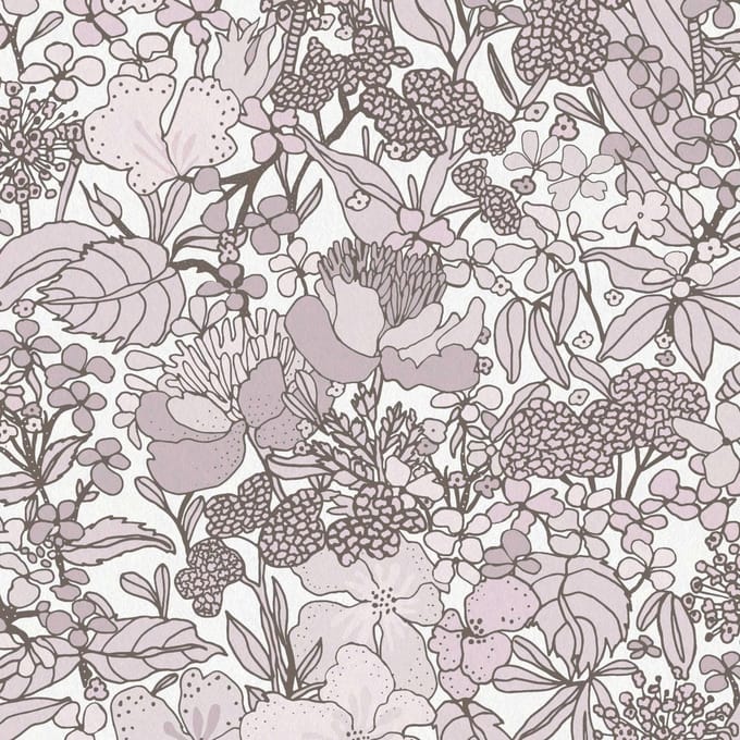 RETRO BLOEMEN BEHANG | Vintage - lichtroze bruin wit - "Architects Paper" A.S. Création Floral Impression