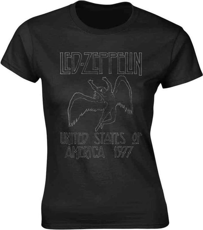 Led Zeppelin Dames Tshirt -XL- USA 1977 Zwart