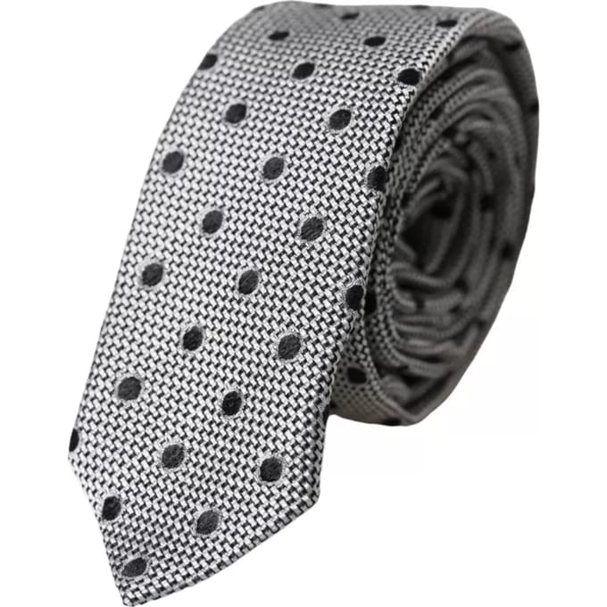 Grijze Polka Dot Strikdas