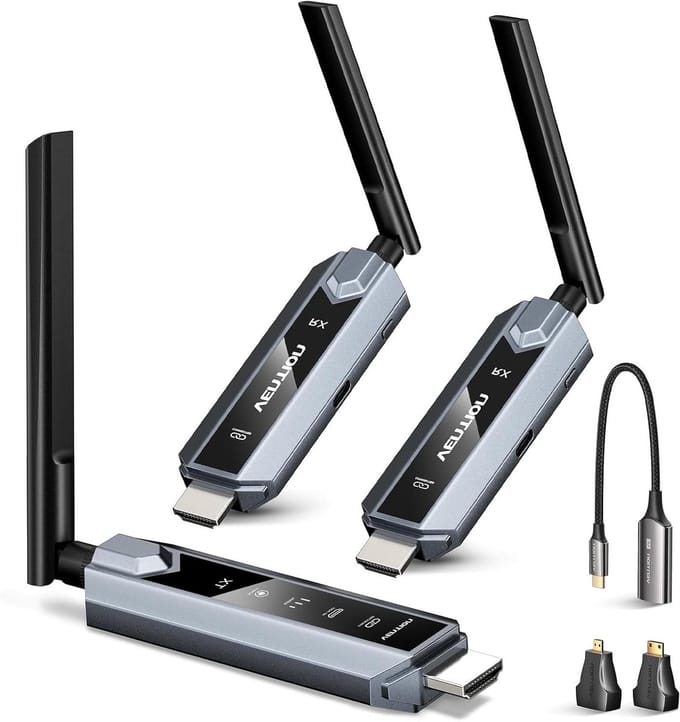 Draadloze HDMI Zender - HDMI Extender Set - Beeld Streamen - Plug and Play - 200 m bereik - Grijs