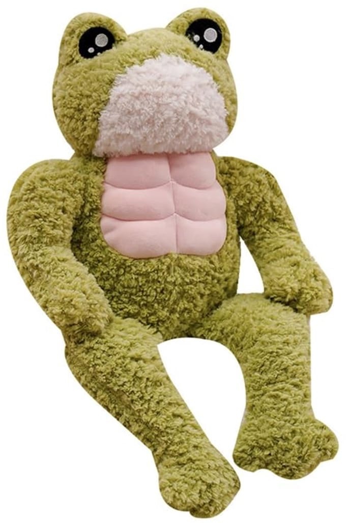 Dailygoods- Kikker 3D-gespierde knuffel - Pluche speelgoed - 33 cm