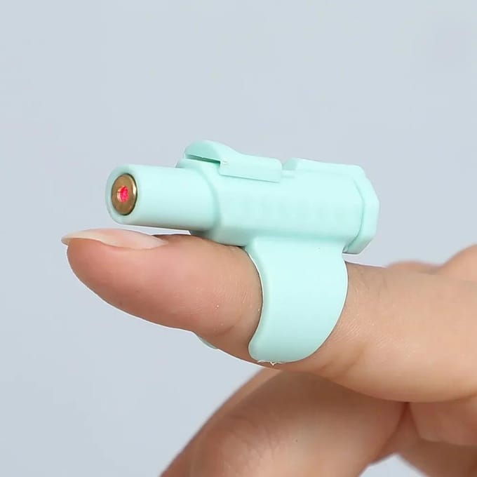 Draagbaar mini-laserkattenspeelgoed - Vingermouwontwerp voor interactief spelen en eindeloos plezier blauw