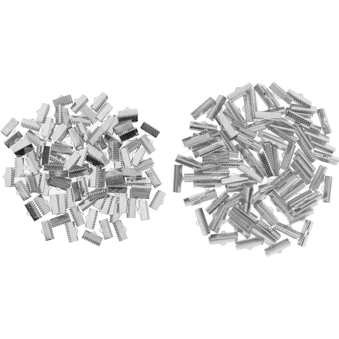 200 pièces 20/13mm ruban de serrage mat cordon à sertir embout connecteurs de Bracelet as described gray