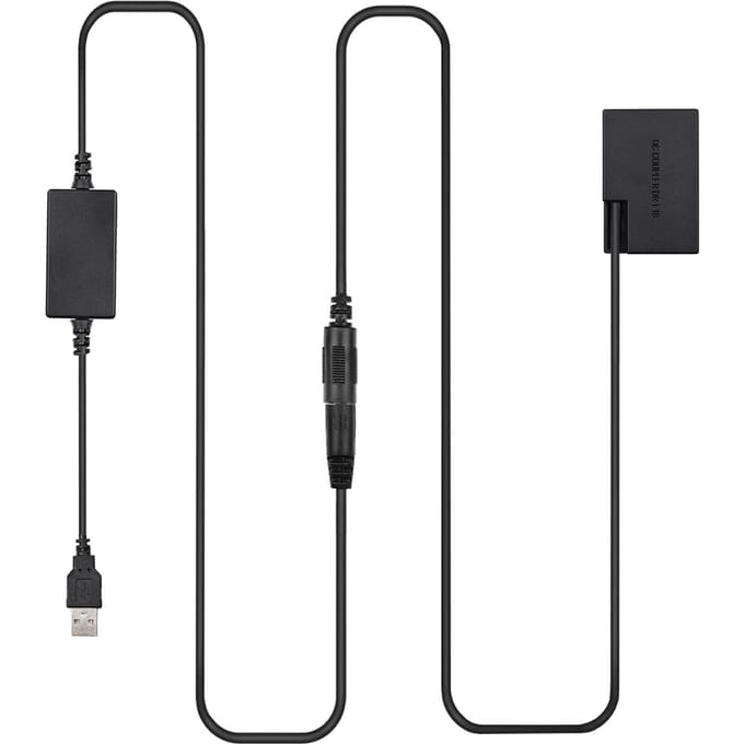 Andoer DR-E18 USB-voedingsset DC-koppeling Dummy-batterij Vervang de LP-E18-batterij door USB DC zwart