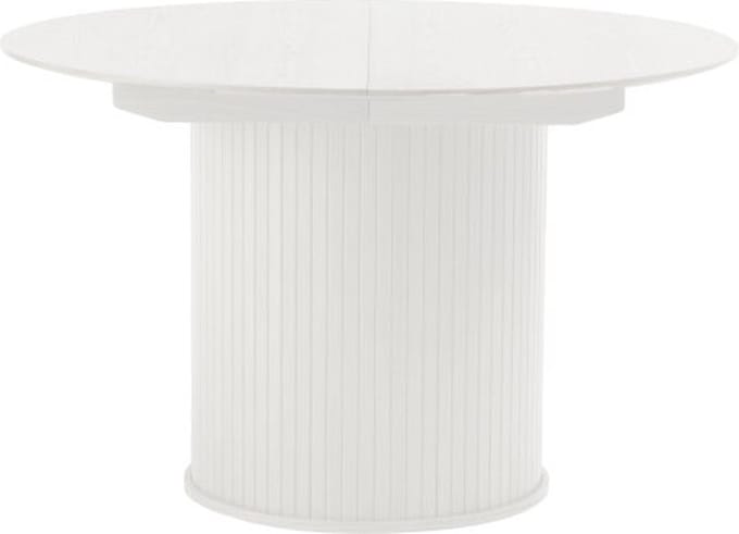 eettafel Nola rond eikenhout uitschuifbaar Ø120-167 cm - wit