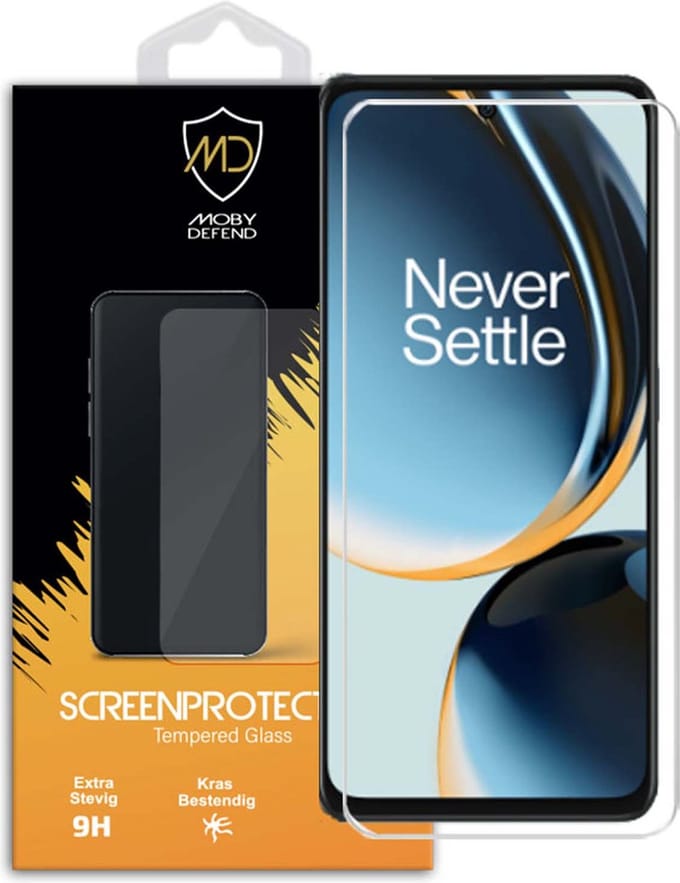 MobyDefend Screenprotector - Geschikt voor OnePlus Nord CE 3 Lite - Case-Friendly Screensaver - Gehard Glas