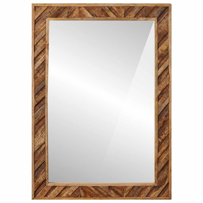 vidaXL - Spiegel - Bruin - 70 - x - 50 - x - 3 - cm - Glas