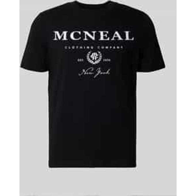 T-shirt met labelprint en ronde hals