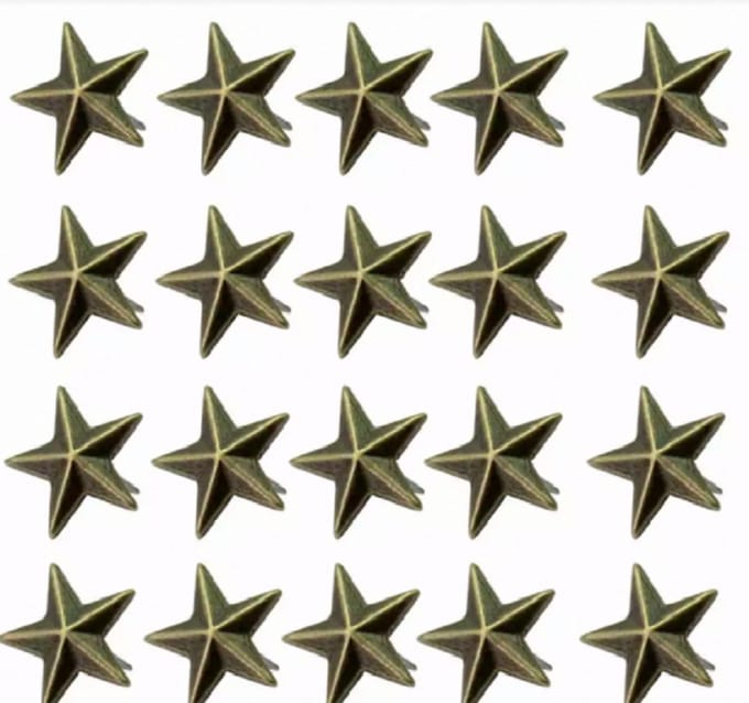 80 Kleding studs- spikes- Ster- Brons- 8 mm - Charme Bijoux