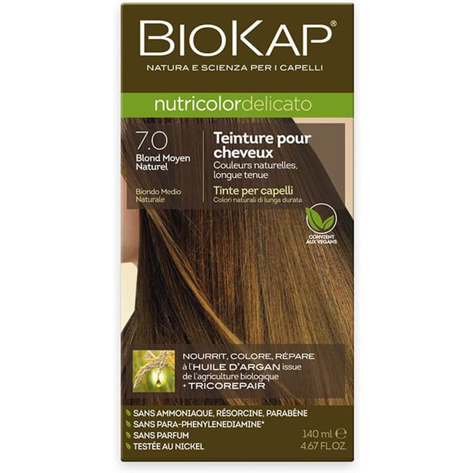 Biokap Nutricolor Delicato haarkleuring 7.0 Natuurlijk middenblond 140 Crème