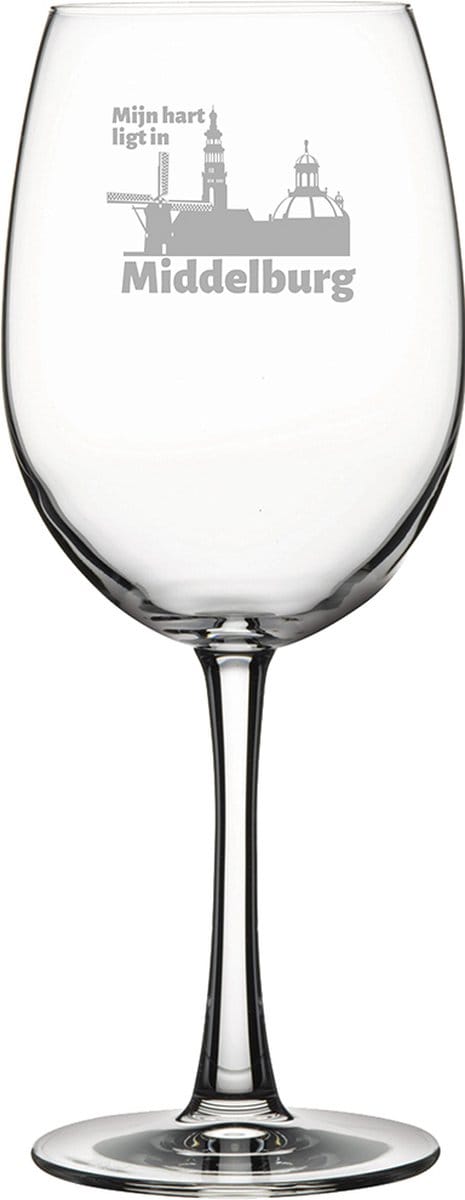 Gegraveerde Rode wijnglas 58cl Middelburg