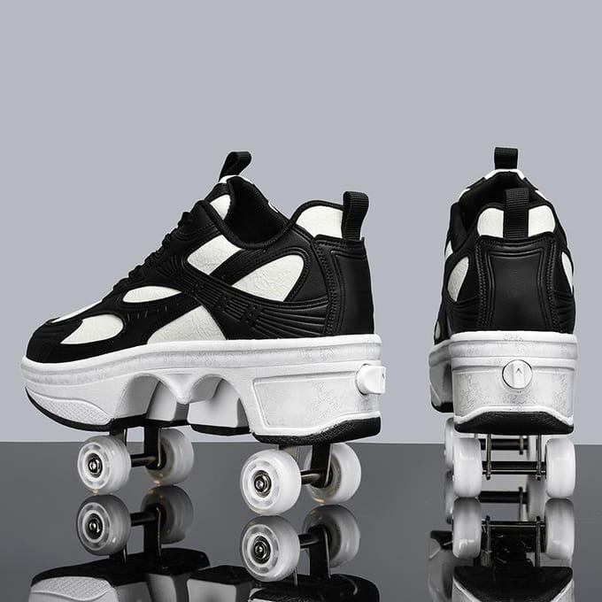 Nieuwe Schaatsen, Sneakers, Kinderen's Wegloop Schoenen, Vierwiel Katrollen, Beloopbaar, Demonteerbaar Flits 40 white