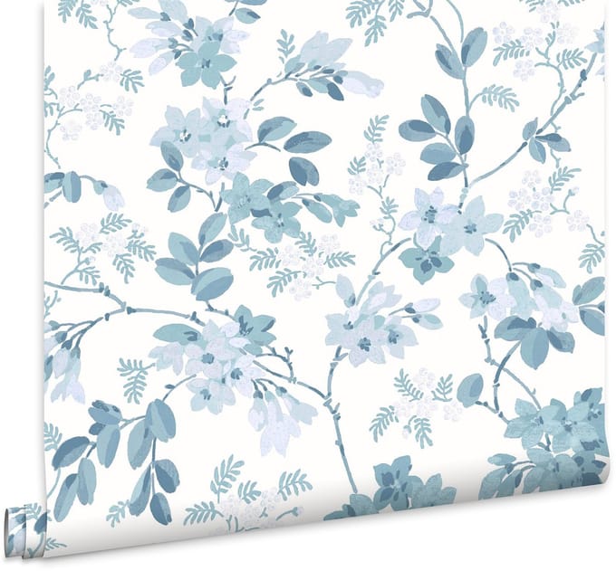 Laura Ashley - Vliesbehang - Yewland Bloemen groen