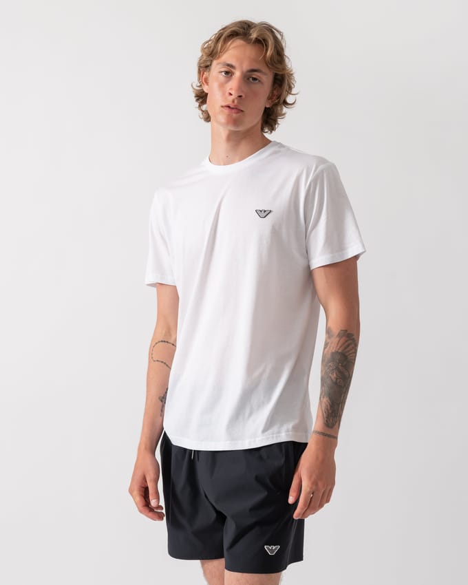 Strandlogo Detail T-Shirt in Wit