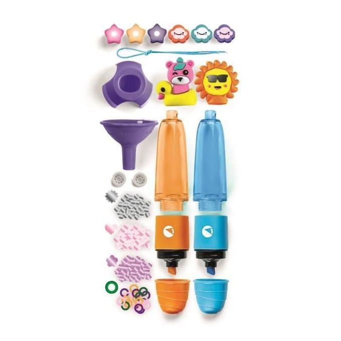 Crée tes fluos - Clementoni - Mini atelier des Fluos - Coffret Crazy Summer - 2 Surligneurs Fluos inclus et accessoires inclus