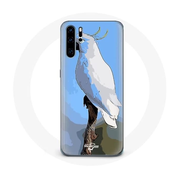 Coque pour Huawei P30 Cacatoès Perroquets blanc Oiseaux