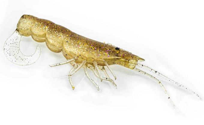 Chasebaits Curly Prawn 60 mm Zinkende Lure 6 per Pakket Gold Shiner (4426)
