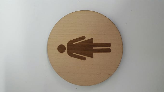 Bordje pictogram vrouw - rond