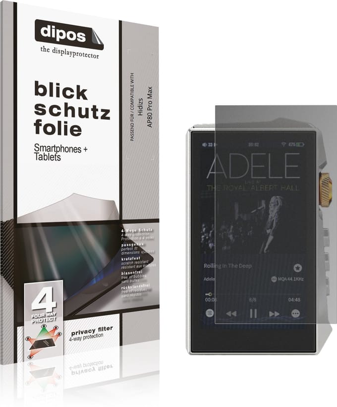 dipos – Matte Privacy Screenprotector geschikt voor Hidizs AP80 Pro Max | Anti-Spy Beschermfolie