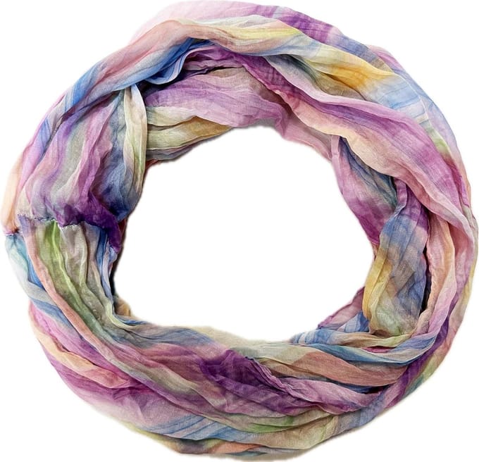 Color Loop Sjaal - Dames Sjaal - Stijlvol Accessoire - Zijde Glans - One Size - Regenboog
