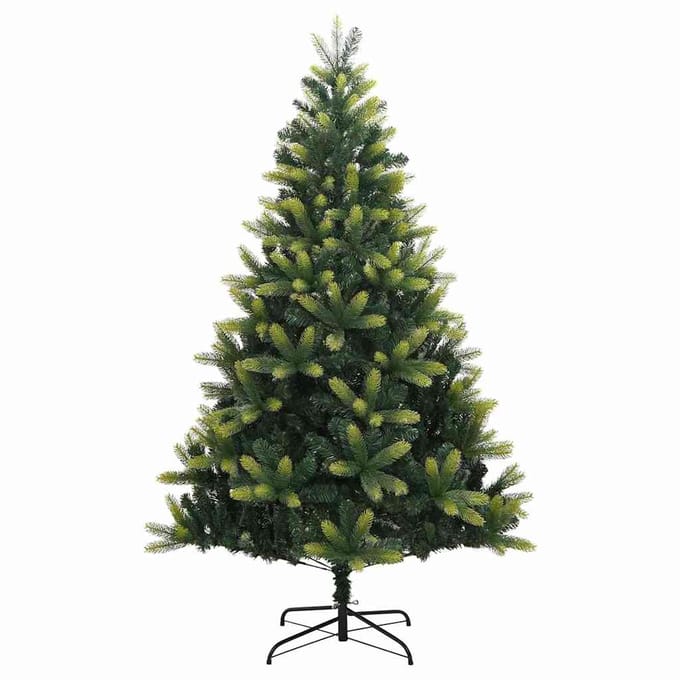 vidaXL Kunstkerstboom met scharnieren en standaard 210 cm