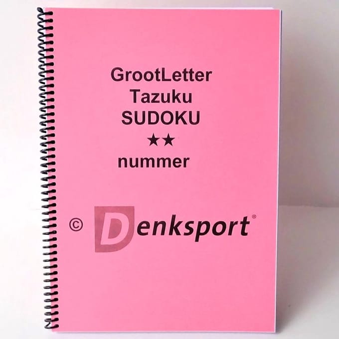 Denksport- Groot letter -Sudoku - Moeilijkheidsgraad: 2-sterren