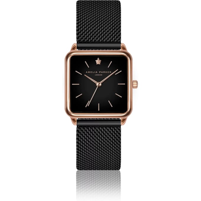Dameshorloge Amelia Parker Night Plaza Black Mesh