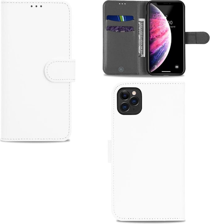 Apple iPhone 11 Pro Max Hoesje Wit met Pasjeshouder