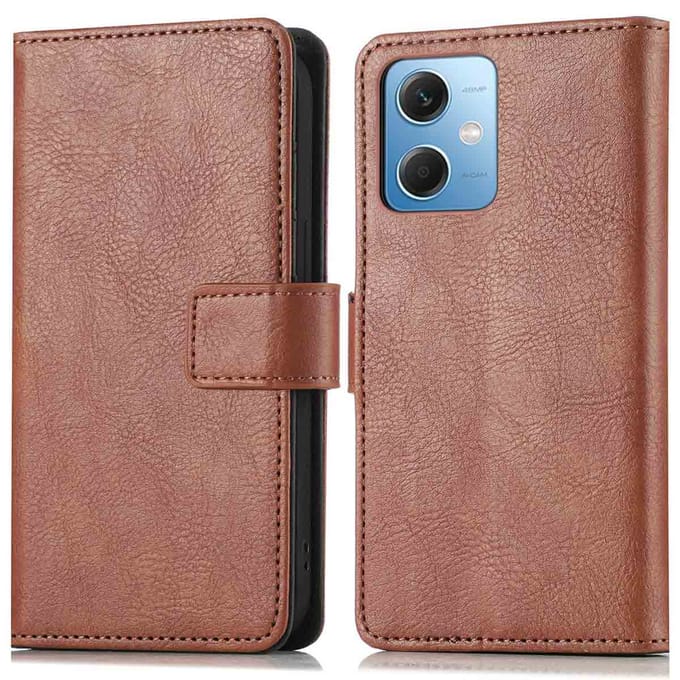 imoshion Hoesje - Geschikt voor Xiaomi Redmi Note 12 - Luxe Bookcase - Bruin