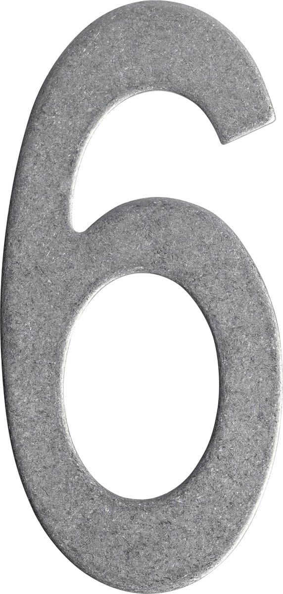 Intersteel Huisnummer 6 150mm rvs getrommeld