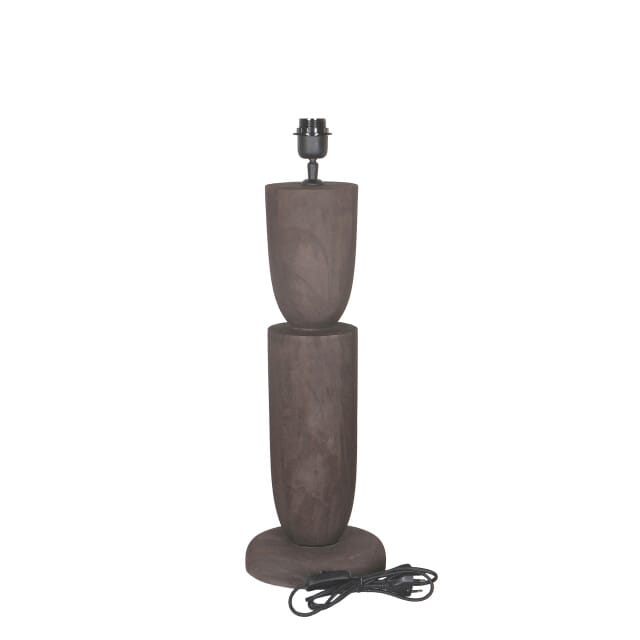PTMD Lorinne Brown Mango Wood Table Lamp Double
