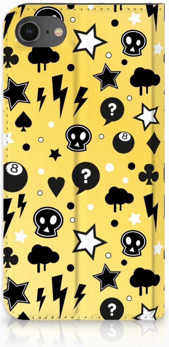 Mobiel BookCase iPhone 7 | 8 | SE (2020) | SE (2022) Punk Geel