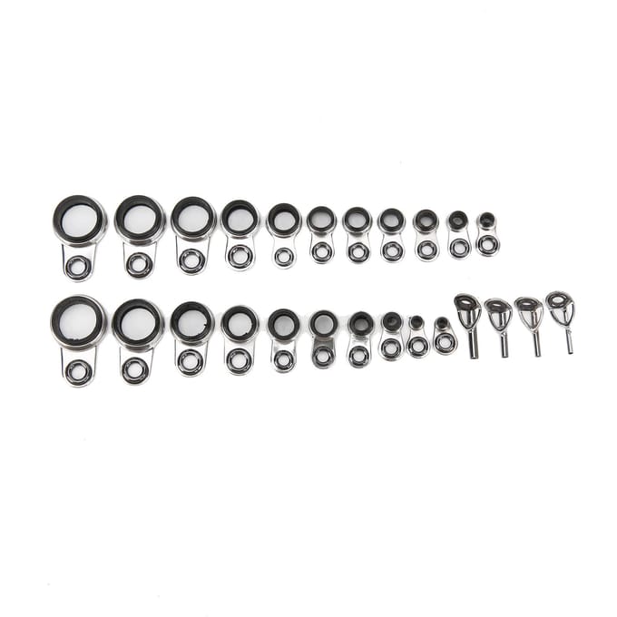 25-delige Set Universele Rotsen Werpen Tackle Hengel Gidsen Lijn Ringen Top Tips white