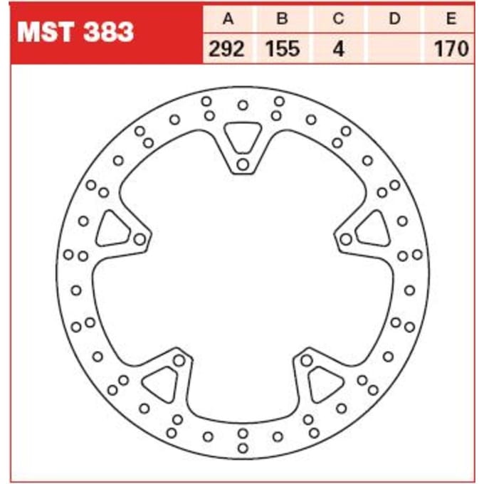 Remschijf TRW MST383, 1 Stuk