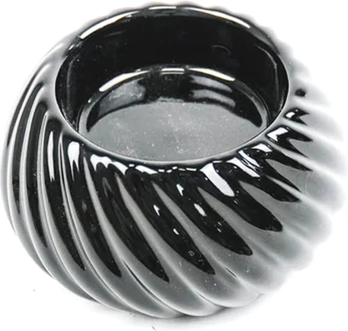 Housevitamin - Waxinelichthouder 'Ribbled' (Zwart)