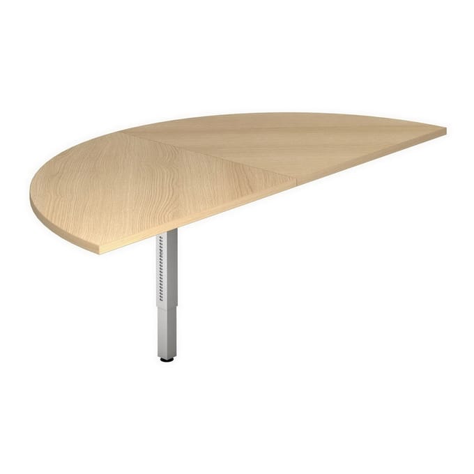 Aanschuiftafel Breno, voor bureaus Breno, ⌀ 1600 mm, eiken/zilver