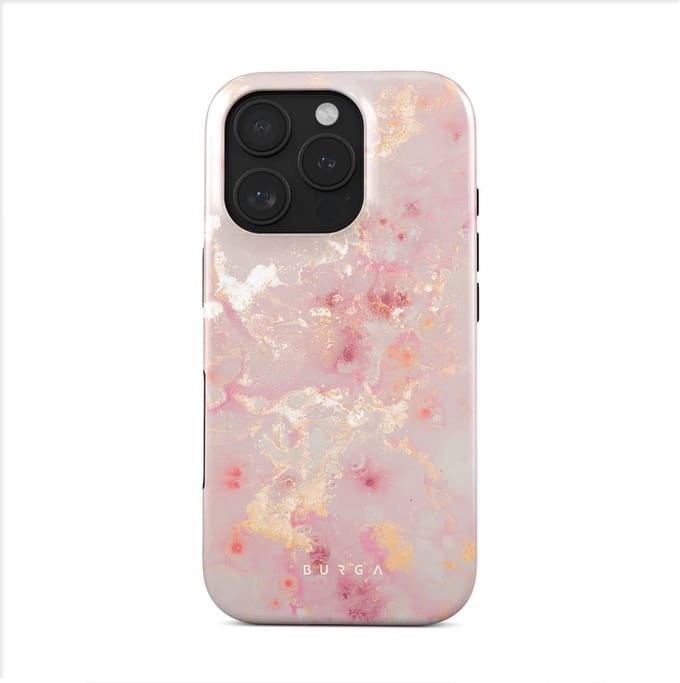 Burga Tough Case geschikt voor Apple iPhone 16 Pro - Gouden Coral
