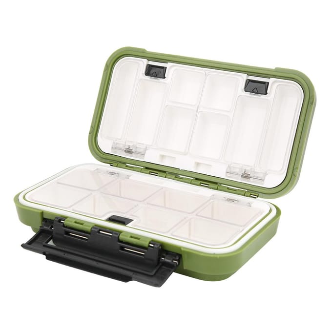 ABS Waterdichte Visgerei Doos Aas Haken Opbergdoos Organizer Container AccessoireC groen white